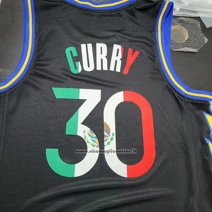 Maglia Golden State Warriors Stephen Curry #30 2022 Slam Dunk Special Mexico Edition Nero